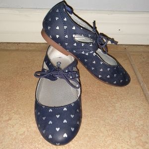 Navy Flats with Silvet Hearts Osh Kosh